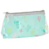 Starpak Federmäppchen Kaktus-Design Transparent mit Reißverschluss 20,5 x 4,5 x 8,5 cm