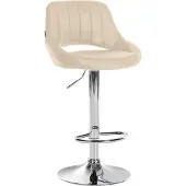 CLP Barhocker Milet Kunstleder höhenverstellbar drehbar mit Rückenlehne creme Gestell Farbe chrom