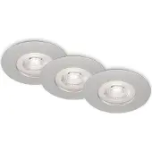 Briloner LED Einbauleuchten Einbaustrahler Bad 3er Set dimmbar chrom 4,9W Ø9cm