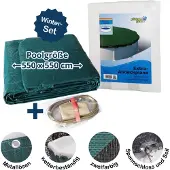 Planet Pool Abdeckplane für 550cm Rund Pools und Schwimmbecken - 94 g/m² Winterschutz und Ganzjahresabdeckung