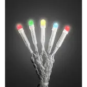 Konstsmide 6340-523 Micro LED Lichterkette, gefrostet, verschweißt, 10 bunte Dioden, 30V Innentrafo, transparentes Kabel