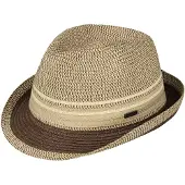 Lerros Strohhut verdrillt geflochten, im Panama-Stil - Soft Stone - S/M
