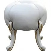 Casa Padrino Barock Sitzhocker Mod2 - Rundhocker- Weiß / Gold - Barock Möbel
