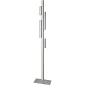 Sompex Indirekte LED Stehlampe EMPIRE – dimmbare Stab-Stehleuchte als Wallwasher, Aluminium gebürstet, 152 cm