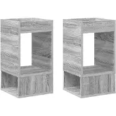 vidaXL Beistelltisch 2 Stk. Sonoma-Grau 30 x 30 x 56 cm Holzwerkstoff