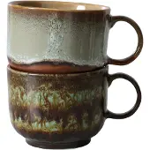 HK Living - 70's Teetasse, 425 ml, odyssey (2er-Set)