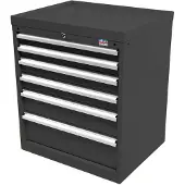 HBM 6-Schubladenschrank / Profi-Werkzeugschrank 72 x 58 x 80 cm schwarz