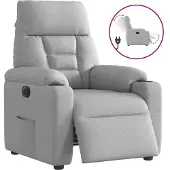 vidaXL Relaxsessel Elektrisch Wolkengrau Stoff