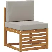 vidaXL Outdoor-Sofagarnitur mit Kissen 8 pcs Natürlich und Hellgrau