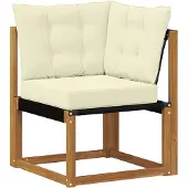 vidaXL Outdoor-Sofagarnitur mit Kissen 8 pcs Natur und Creme