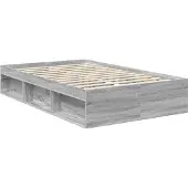 vidaXL Bettrahmen Sonoma-Grau 120 x 200 cm Massives Kiefernholz