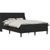 vidaXL Bettgestell mit Matratze mit Matratze Schwarz 140 x 190 cm Samt