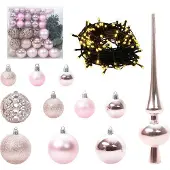 vidaXL Weihnachtskugel-Set 120 stk. 300 LEDs Warmes Weiß Ø 6 cm