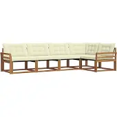 vidaXL Outdoor-Sofagarnitur 5 stk. Natur und Creme