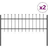 vidaXL Gartenzaun WOERDEN 6 stk. 10,2 x 0,6 m Grau