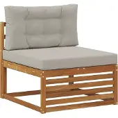 vidaXL Outdoor-Sofagarnitur mit Kissen 8 pcs Natürlich und Hellgrau