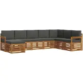 vidaXL Outdoor-Sofagarnitur 8 Stk. Natur und Anthrazit