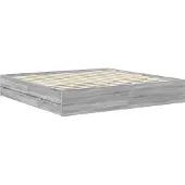 vidaXL Bettrahmen Graues Sonoma 200 x 200 cm Ingenieurs Holz