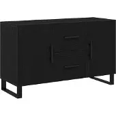 vidaXL Sideboard Schwarz Eichen-Optik 100 x 36 x 60 cm Holzwerkstoff