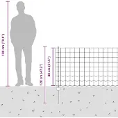 vidaXL Euro-Zaun mit Pfosten 25 x 0,8 m PVC-beschichteter Stahl Grau