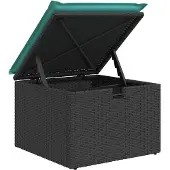 vidaXL 7-tlg. Garten-Sofagarnitur mit Kissen Schwarz Poly Rattan