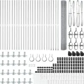vidaXL Geschweißter Drahtzaun mit Betonsockel 50 x 1,2 m Silber Netz
