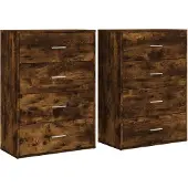 vidaXL Sideboards 2 Stk. Räuchereiche 60x31x84 cm Holzwerkstoff