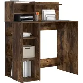 vidaXL Schreibtisch Geräucherte Eiche Holzwerkstoff 90 x 48 x 101,5 cm
