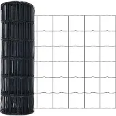 vidaXL Eurozaun 0,4 x 50 m PVC-beschichtetes Eisen Grau