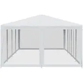 vidaXL Partyzelt mit 12 Mesh-Seitenteilen Weiß 8x4 m HDPE