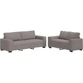 vidaXL 2-tlg. Sofagarnitur mit Kissen Taupe Stoff