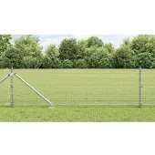 vidaXL Geschweißter Drahtzaun mit Stacheln 100 x 0,4 m Silber Netz