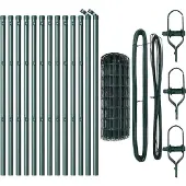 vidaXL Bodenmontierter Euro-Zaun 25 x 0,8 m PVC-beschichteter Stahl