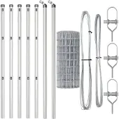 vidaXL Bodenmontierter Euro-Zaun 50 x 0,4 m Verzinkter Stahl Silber