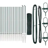 vidaXL Euro-Zaun mit Stacheln 25 x 1,0 m PVC-beschichteter Stahl Grün