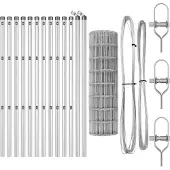 vidaXL Bodenmontierter Euro-Zaun 25 x 0,6 m Verzinkter Stahl Silber