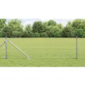 vidaXL Euro-Zaun mit Stacheln 25 x 0,8 m Verzinkter Stahl Silber Netz