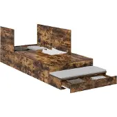vidaXL Aufbewahrungsbettgestell Räuchereiche 100 cm Holzwerkstoff