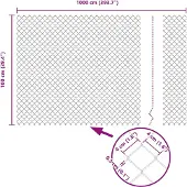 vidaXL Kettenzaun 10 x 1 m Stahl Grau