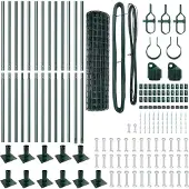 vidaXL Euro-Zaun mit Betonsockel 25 x 0,8 m PVC-beschichteter Stahl
