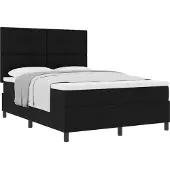 vidaXL Boxspringbett mit Kopfteil Schwarz 140 x 190 cm Stoff
