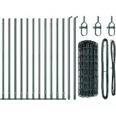 vidaXL Euro-Zaun mit Betonsockel 25 x 0,6 m PVC-beschichteter Stahl