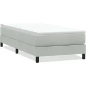 vidaXL Boxspringbett ohne Matratze Hellgrau 80x210 cm Samt