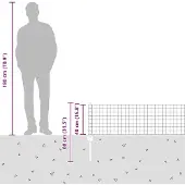 vidaXL Euro-Zaun mit Pfosten 50 x 0,4 m Verzinkter Stahl Silber Netz