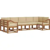 vidaXL Outdoor-Sofagarnitur 7 Stk. Natur und Beige
