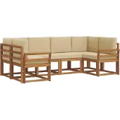 vidaXL Outdoor-Sofagarnitur 6 stk. Natur und Beige
