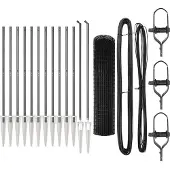 vidaXL Euro-Zaun mit Stacheln 25 x 1,2 m PVC-beschichteter Stahl Grau