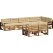 vidaXL Outdoor-Sofagarnitur 8 stk. Natur und Beige