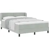 vidaXL Boxspringbett mit Kopfteil Hellgrau 140 x 200 cm Samt