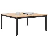 vidaXL Couchtisch Natur 100 x 100 x 45 cm Massives Kiefernholz